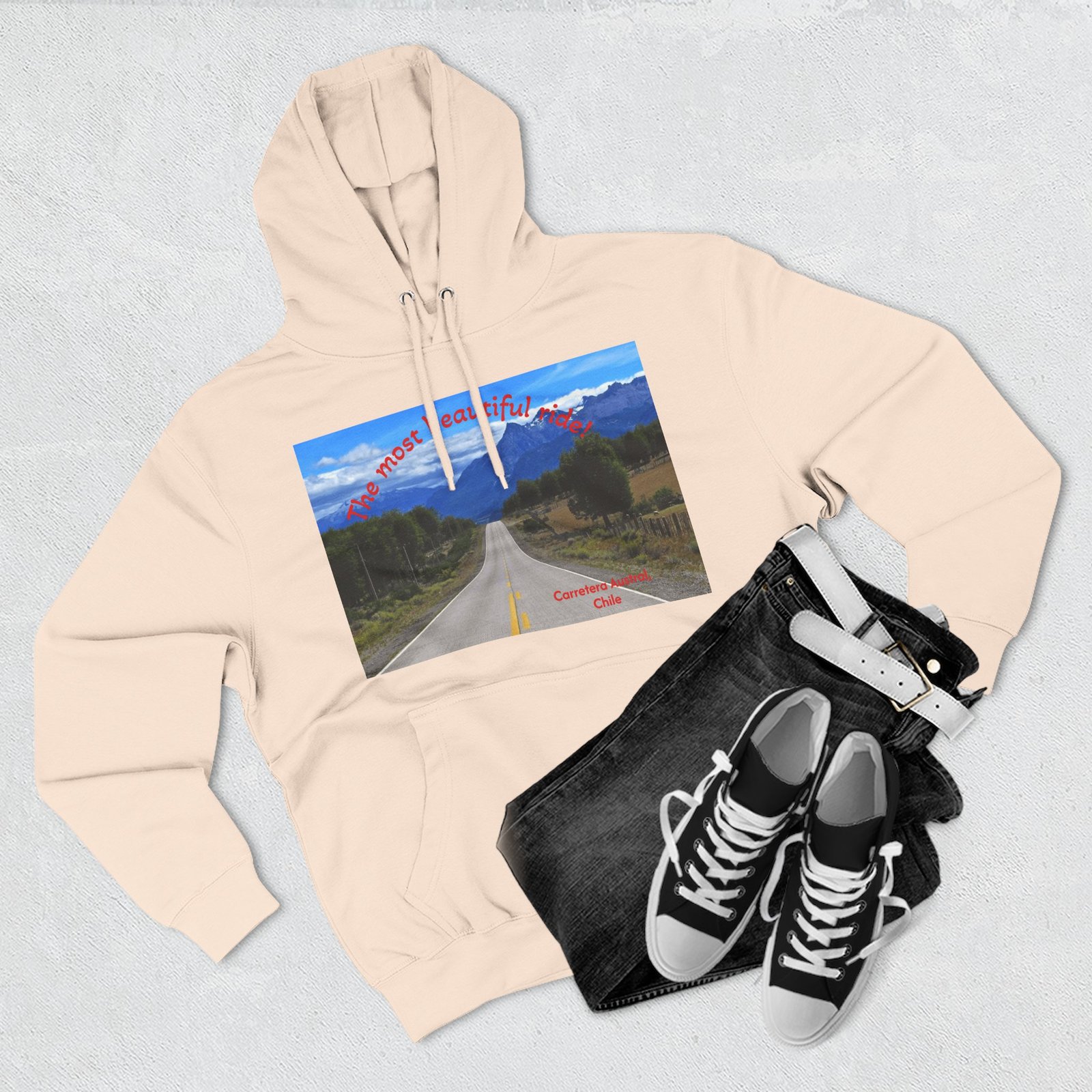 Scenic Adventure Three-Panel Fleece Hoodie with Kangaroo Pocket - Image 19