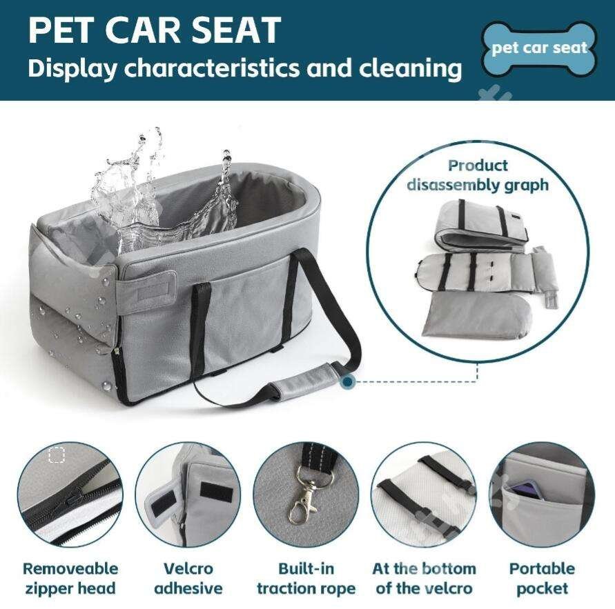 2-in-1 Travel Car Seat Pet Carrier & Shoulder Outing Kennel Bag - Image 4