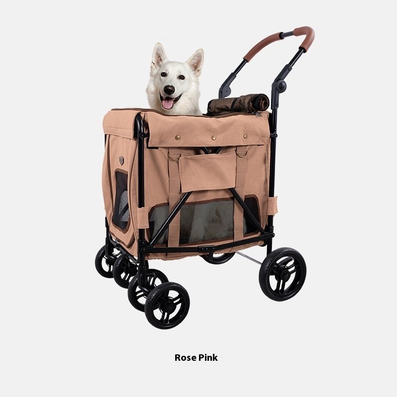Portable Foldable Pet Stroller Trolley Cart with Dual Safety Buckles (25kg Capacity) - Image 4