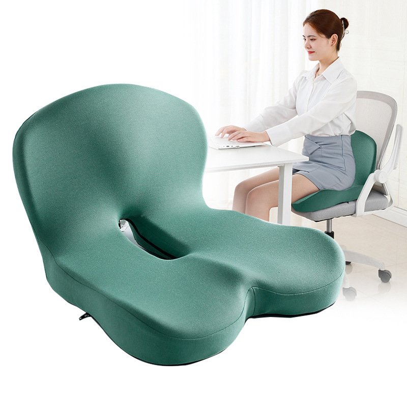 Ergonomic Integrated Memory Foam Seat Cushion and Lumbar Backrest