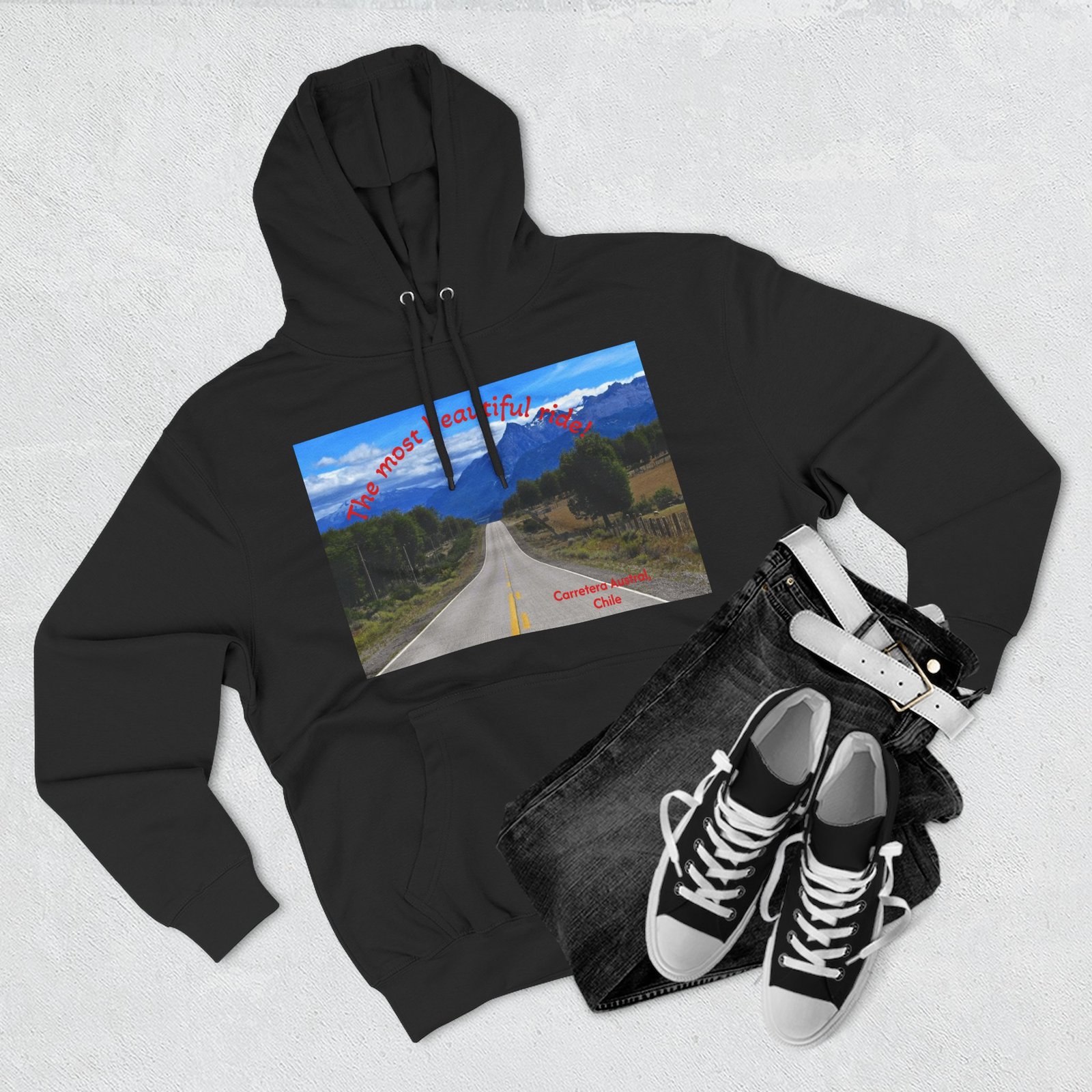 Scenic Adventure Three-Panel Fleece Hoodie with Kangaroo Pocket - Image 15