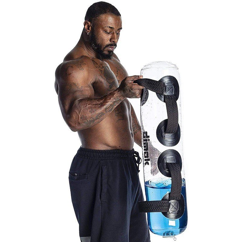 Transparent Cylindrical Aqua Fitness Water Bag for Weightlifting and Core Training - Image 4