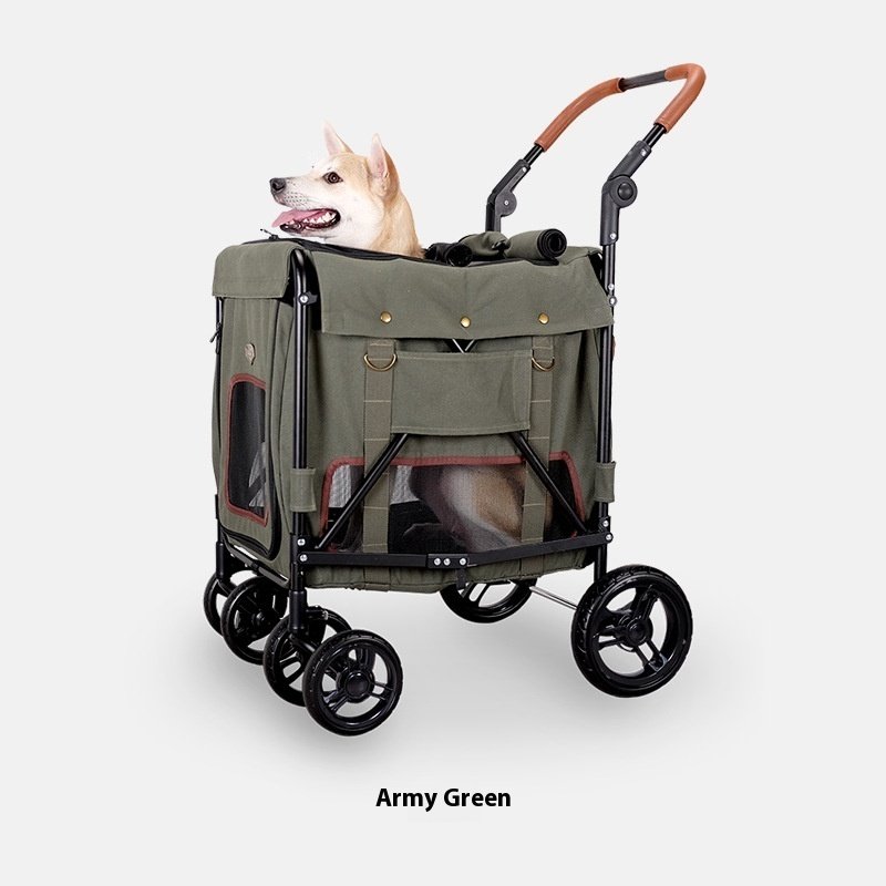 Portable Foldable Pet Stroller Trolley Cart with Dual Safety Buckles (25kg Capacity) - Image 5