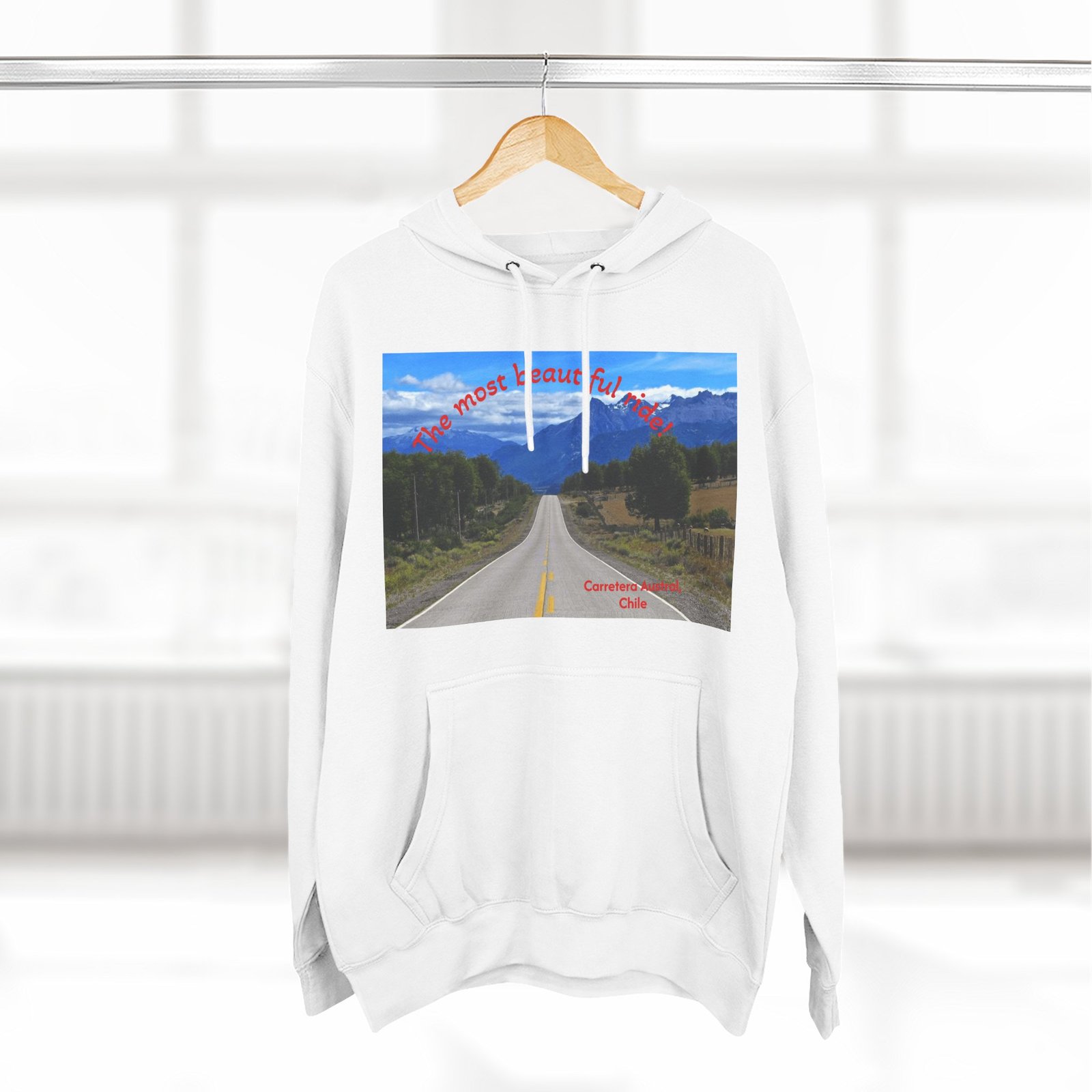 Scenic Adventure Three-Panel Fleece Hoodie with Kangaroo Pocket - Image 4