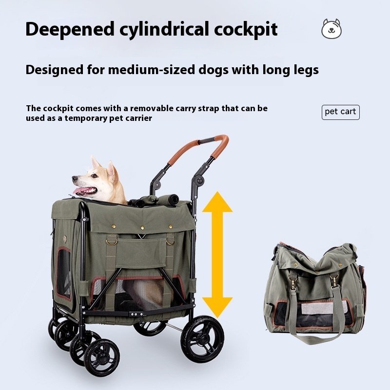 Portable Foldable Pet Stroller Trolley Cart with Dual Safety Buckles (25kg Capacity) - Image 6