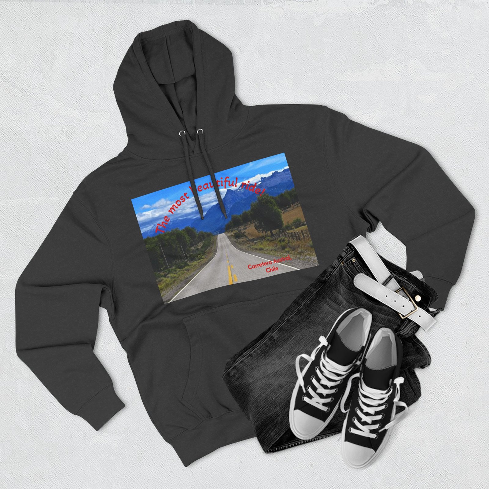Scenic Adventure Three-Panel Fleece Hoodie with Kangaroo Pocket - Image 11
