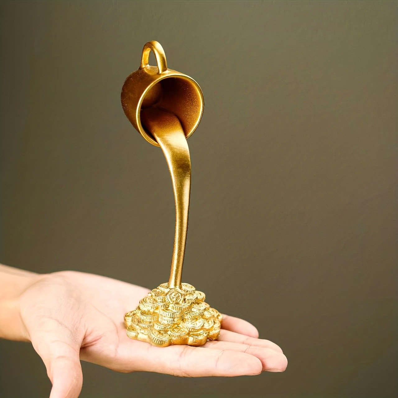 Creative Floating Liquid Spilling Coffee Cup Resin Table Sculpture - Image 2